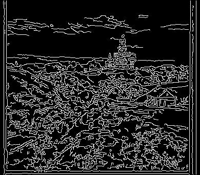 A Cathedrals green channel edge detected